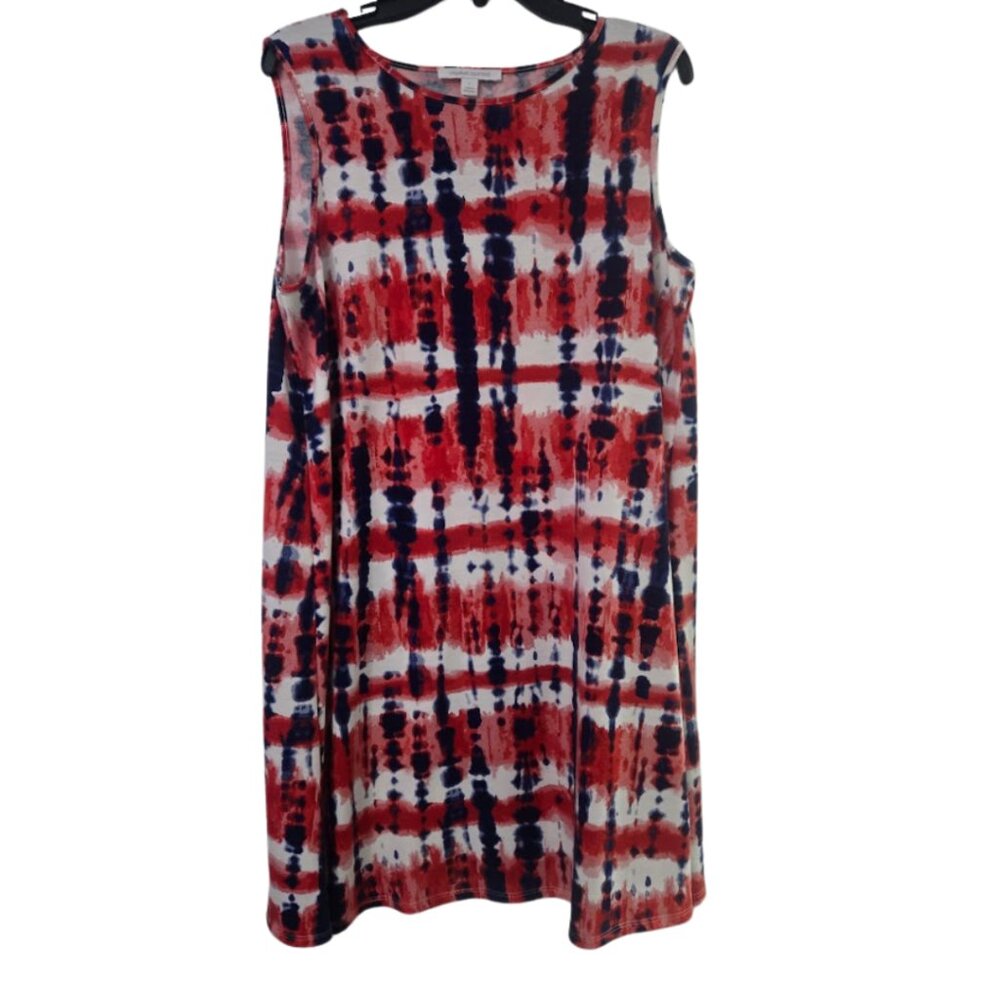 Red, white and blue cute sleeveless dress Size L